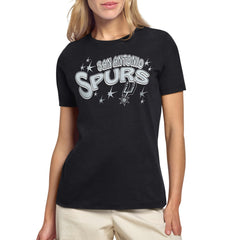 Black San Antonio Spurs Starter Women's Fireworks T-Shirt | NBA