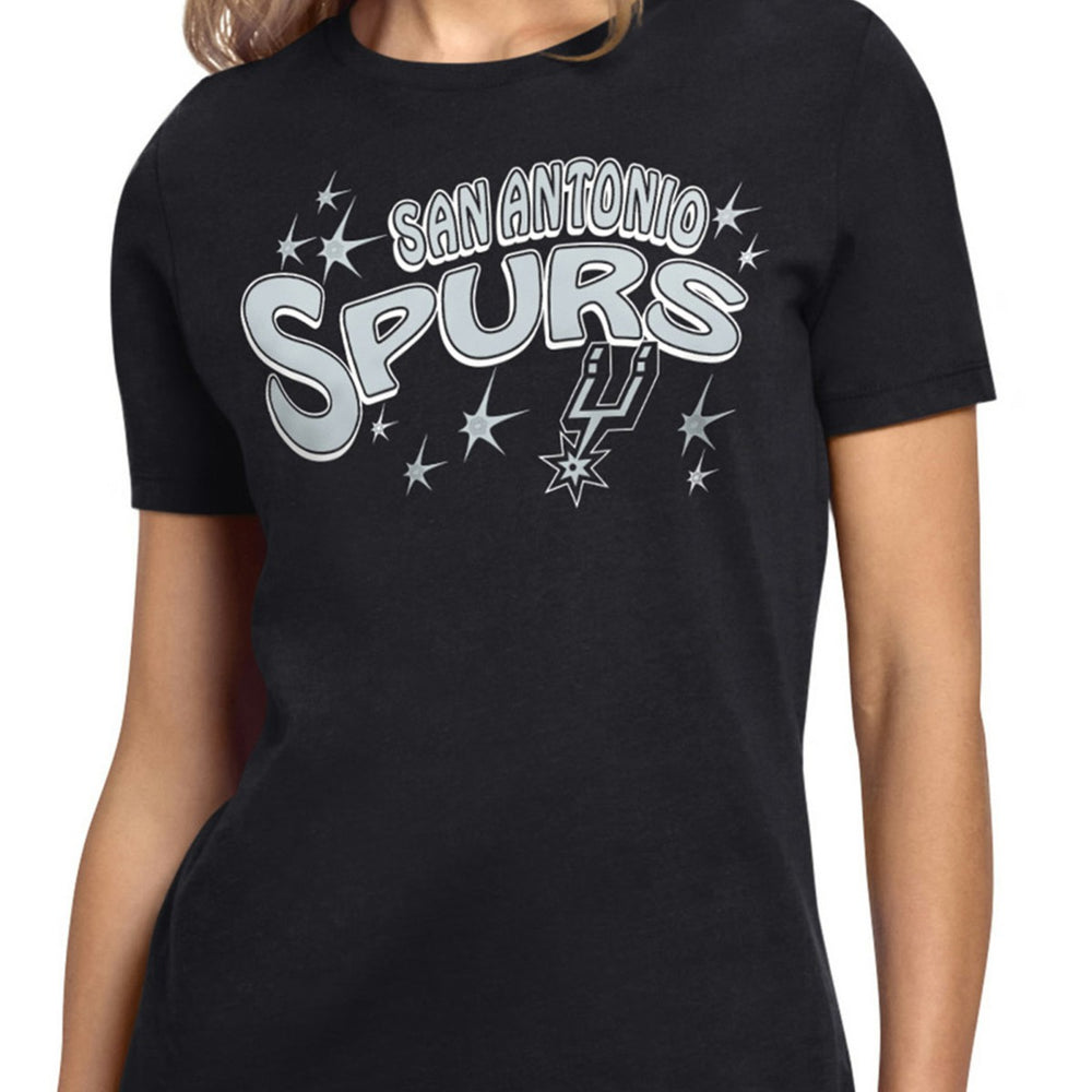 Black San Antonio Spurs Starter Women's Fireworks T-Shirt | NBA