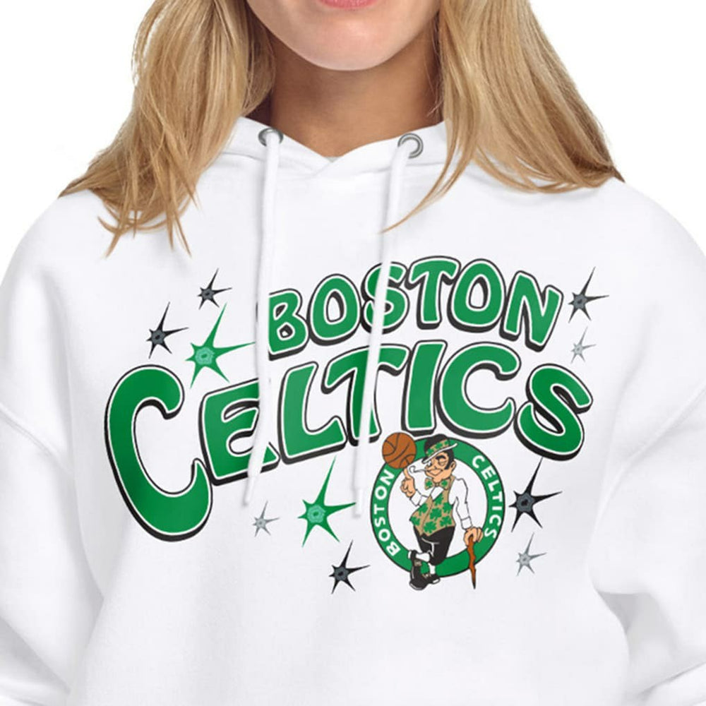 White Boston Celtics Starter Women's Fireworks Fleece Hoodie | NBA