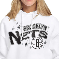 White Brooklyn Nets Starter Women's Fireworks Fleece Hoodie | NBA