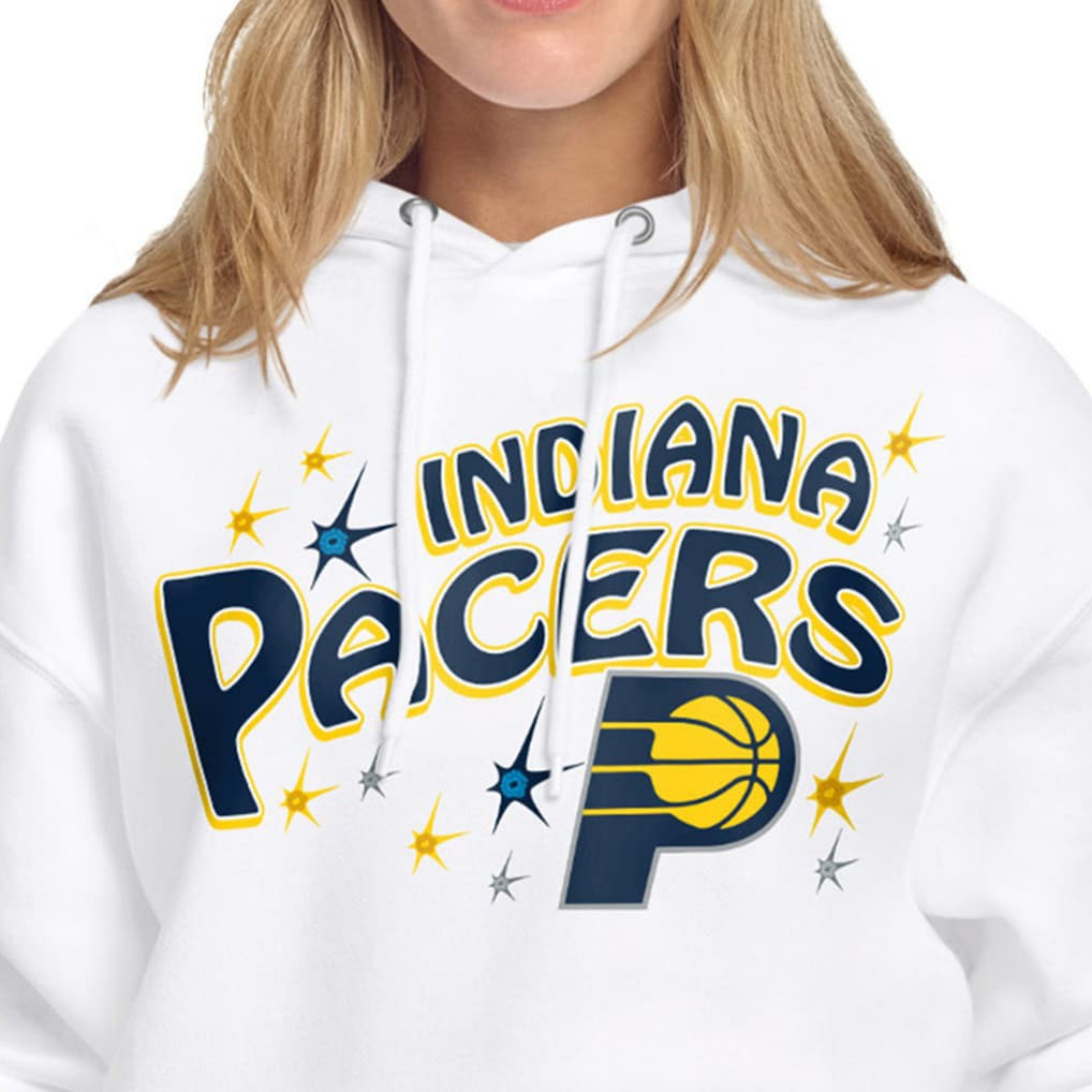 White Indiana Pacers Starter Women's Fireworks Fleece Hoodie | NBA