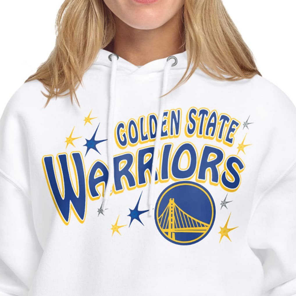 White Golden State Warriors Starter Women's Fireworks Fleece Hoodie sale | NBA