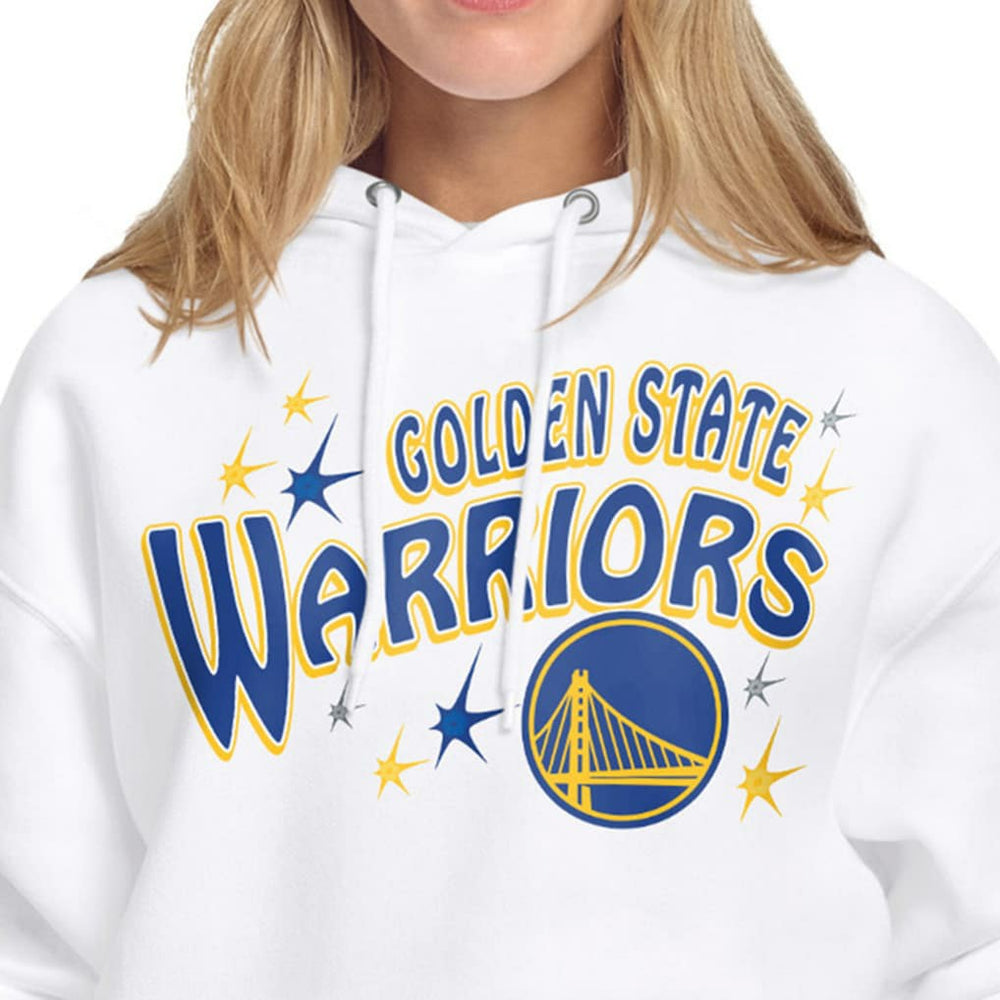 White Golden State Warriors Starter Women's Fireworks Fleece Hoodie sale | NBA