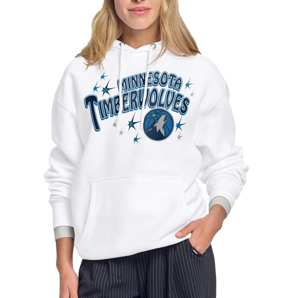White Minnesota Timberwolves Starter Women's Fireworks Fleece Hoodie | NBA