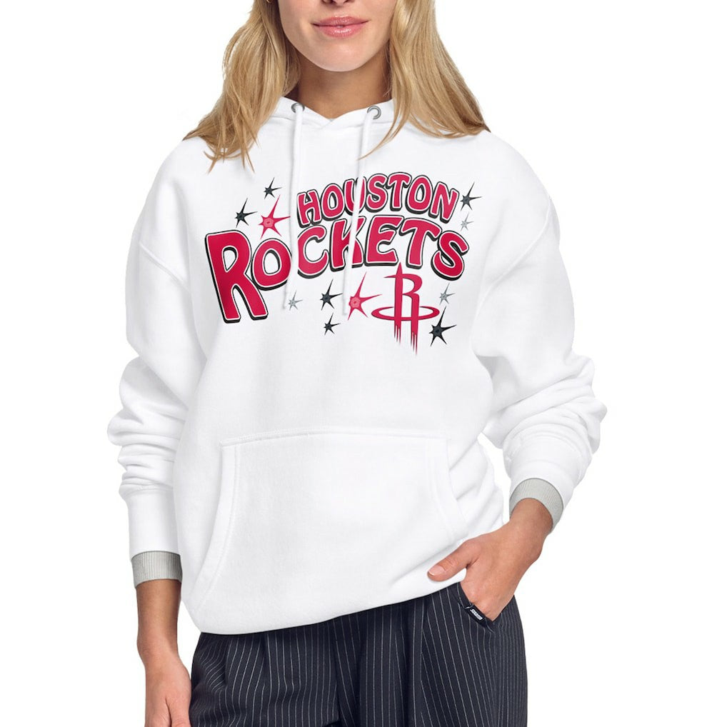 White Houston Rockets Starter Women's Fireworks Fleece Hoodie sale | NBA