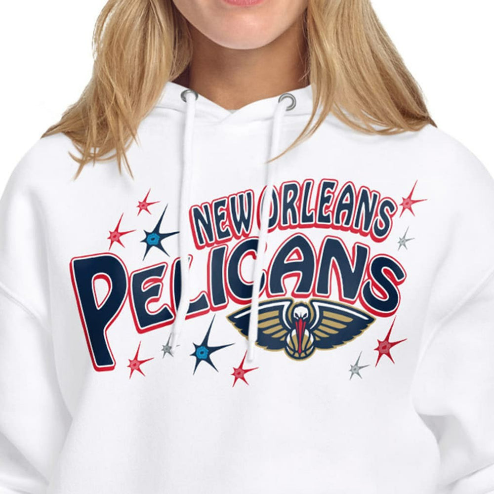White New Orleans Pelicans Starter Women's Fireworks Fleece Hoodie | NBA