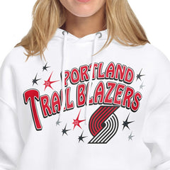 White Portland Trail Blazers Starter Women's Fireworks Fleece Hoodie | NBA
