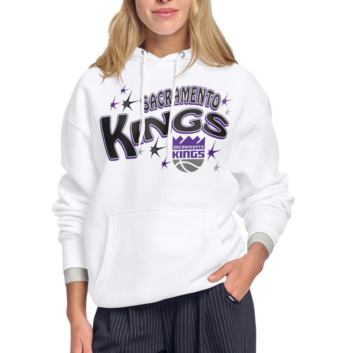 White Sacramento Kings Starter Women's Fireworks Fleece Hoodie | NBA