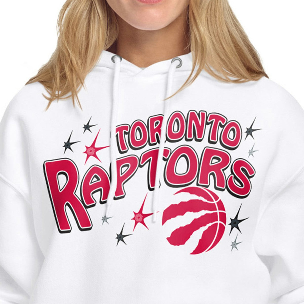 White Toronto Raptors Starter Women's Fireworks Fleece Hoodie | NBA