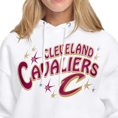 White Cleveland Cavaliers Starter Women's Fireworks Fleece Hoodie sale | NBA