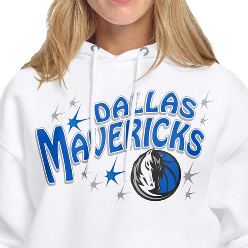 White Dallas Mavericks Starter Women's Fireworks Fleece Hoodie sale | NBA