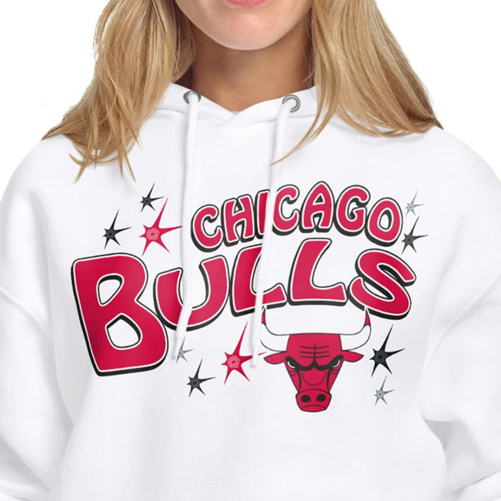 White Chicago Bulls Starter Women's Fireworks Fleece Hoodie | NBA
