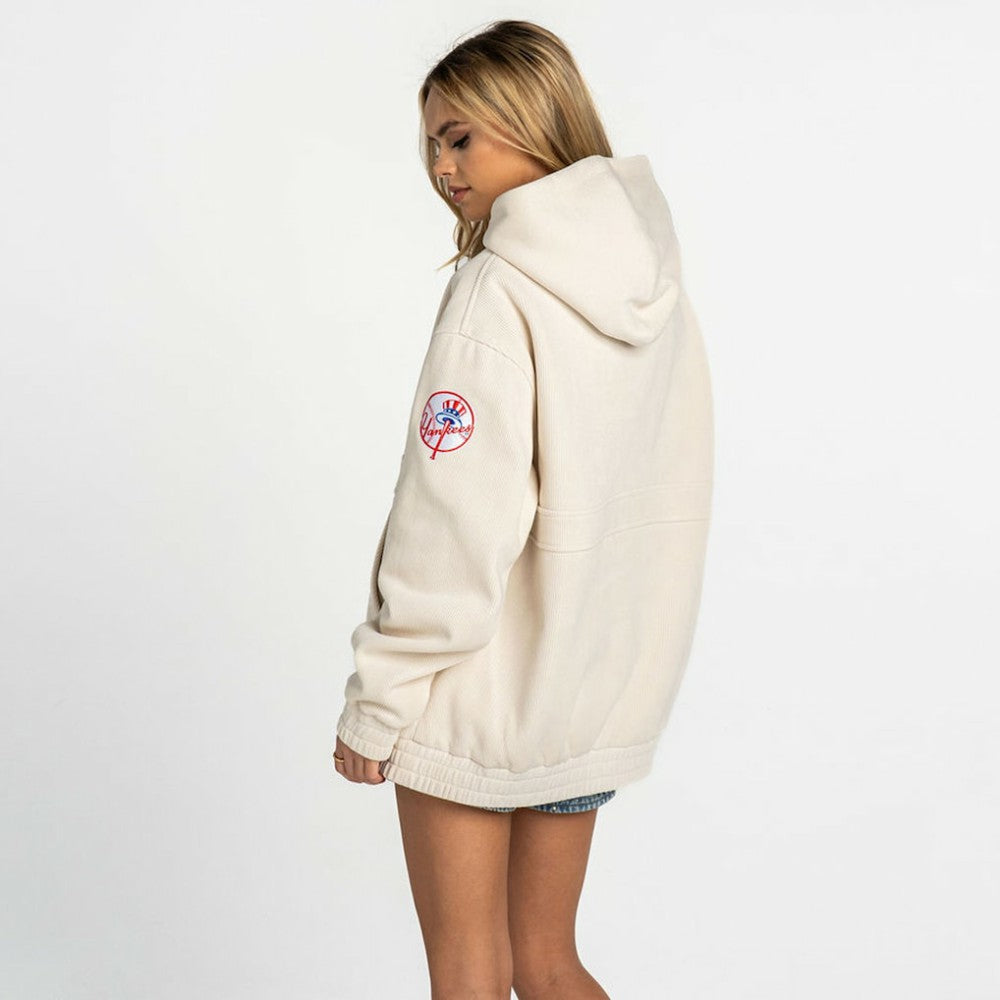 New York Yankees The Wild Collective Women's Oversized Cord Hoodie - MLB Hoodies