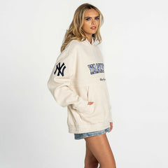 New York Yankees The Wild Collective Women's Oversized Cord Hoodie - MLB Hoodies