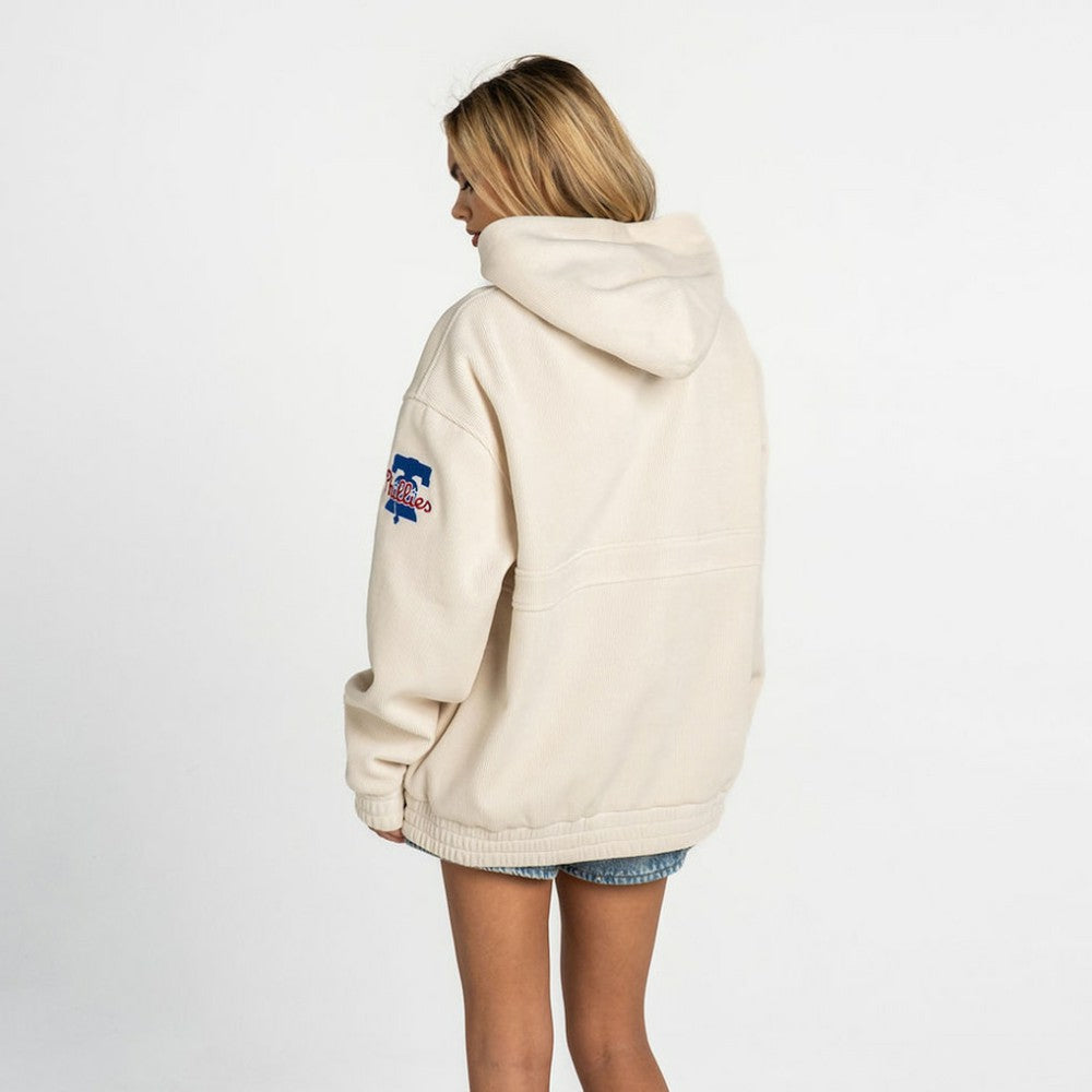 Philadelphia Phillies The Wild Collective Women's Oversized Cord Hoodie - MLB Hoodies