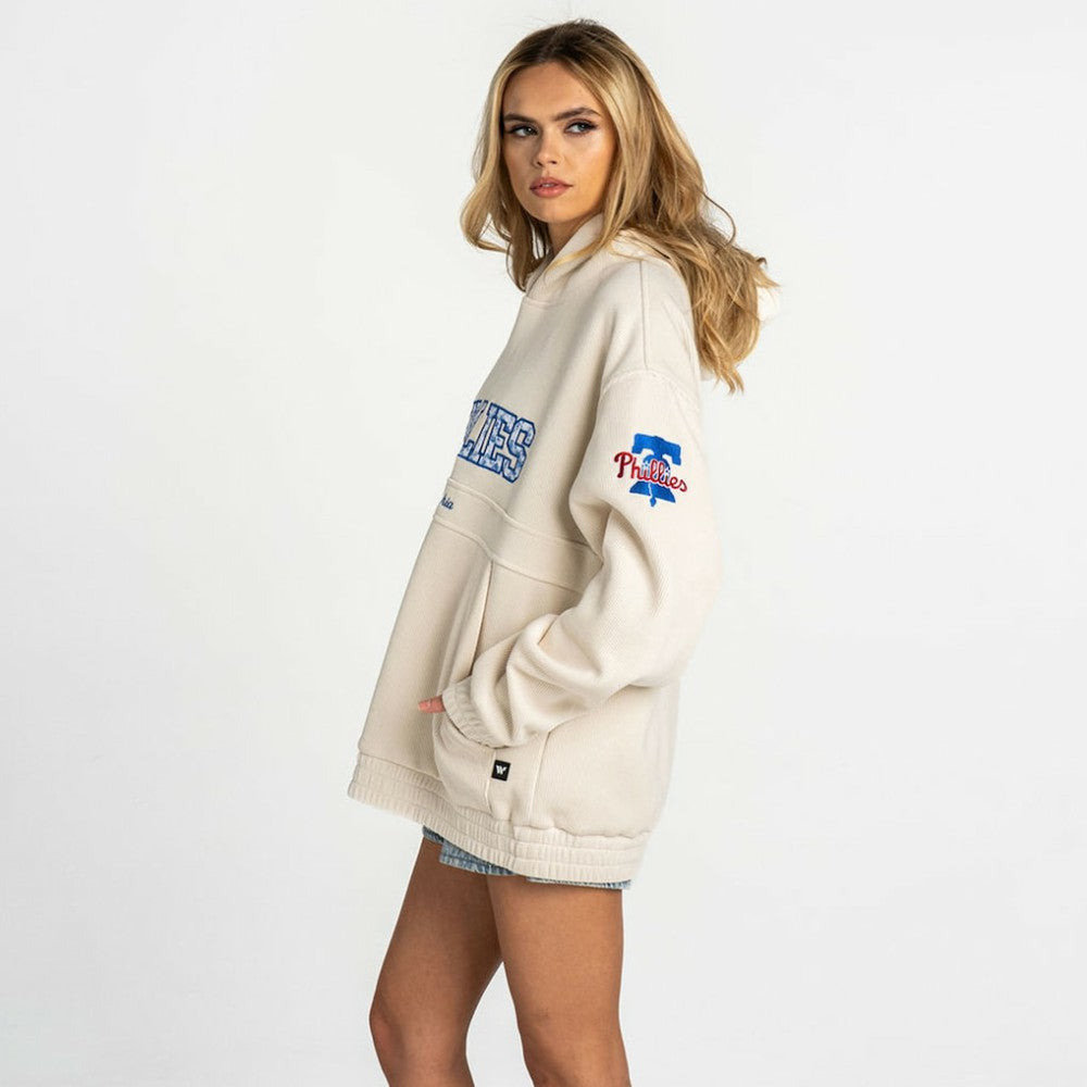 Philadelphia Phillies The Wild Collective Women's Oversized Cord Hoodie - MLB Hoodies