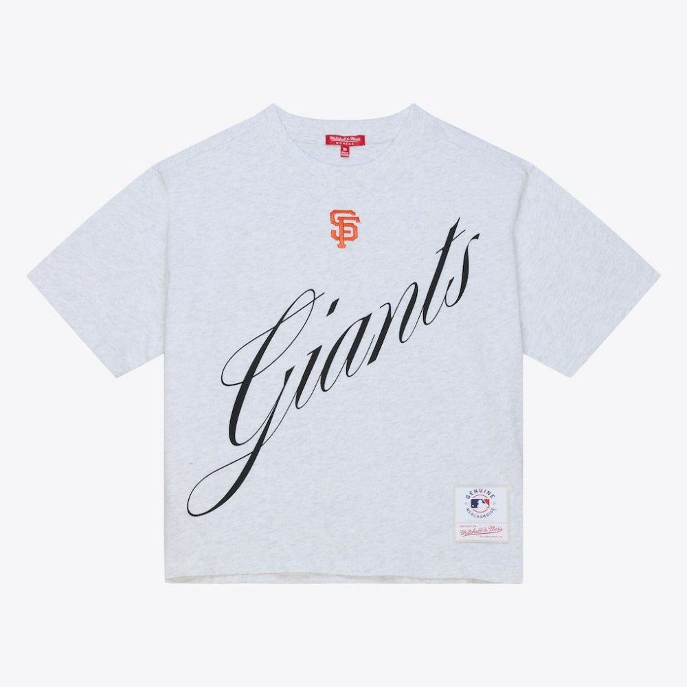 San Francisco Giants Mitchell & Ness Women's Script Cropped Boxy T-Shirt - MLB T-shirts