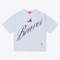 Atlanta Braves Mitchell & Ness Women's Script Cropped Boxy T-Shirt - MLB T-shirts