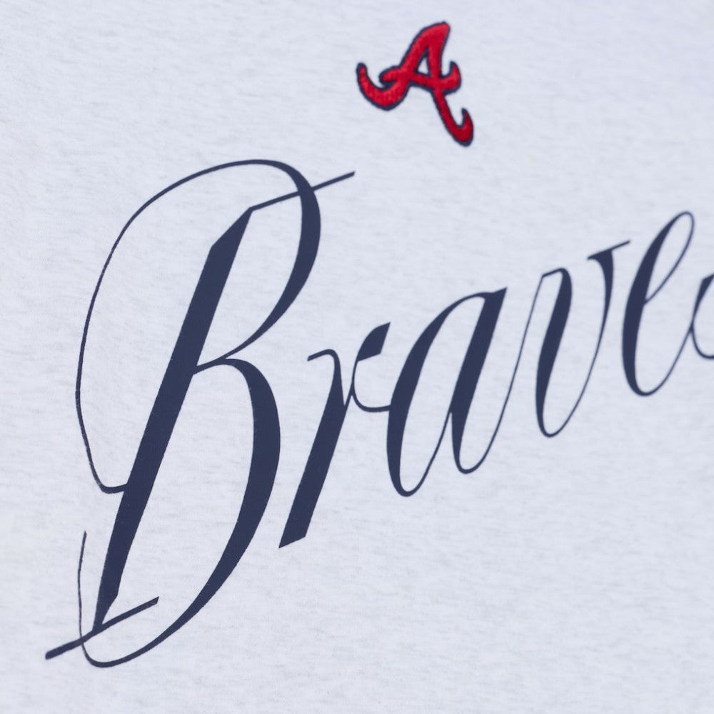 Atlanta Braves Mitchell & Ness Women's Script Cropped Boxy T-Shirt - MLB T-shirts