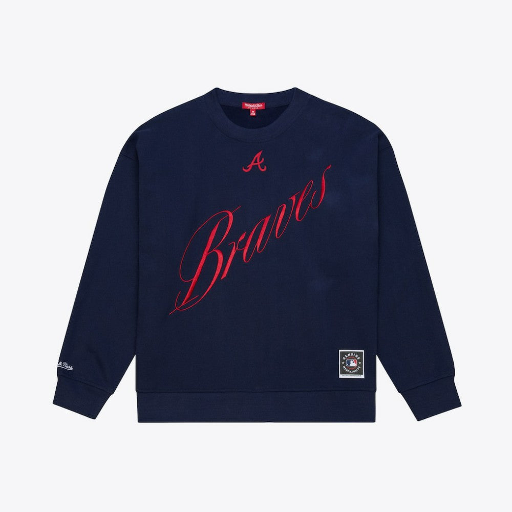 Atlanta Braves Mitchell & Ness Women's Script Sweatshirt - MLB Sweatshirts