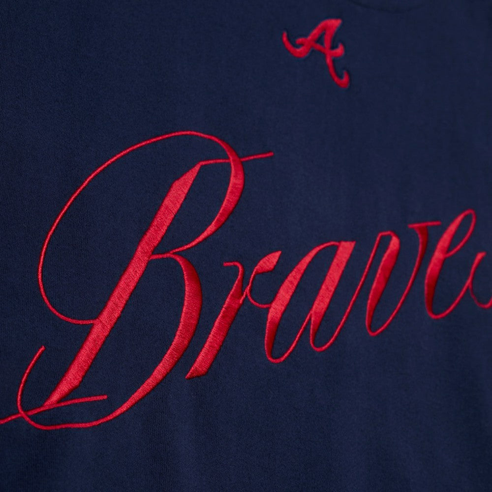 Atlanta Braves Mitchell & Ness Women's Script Sweatshirt - MLB Sweatshirts