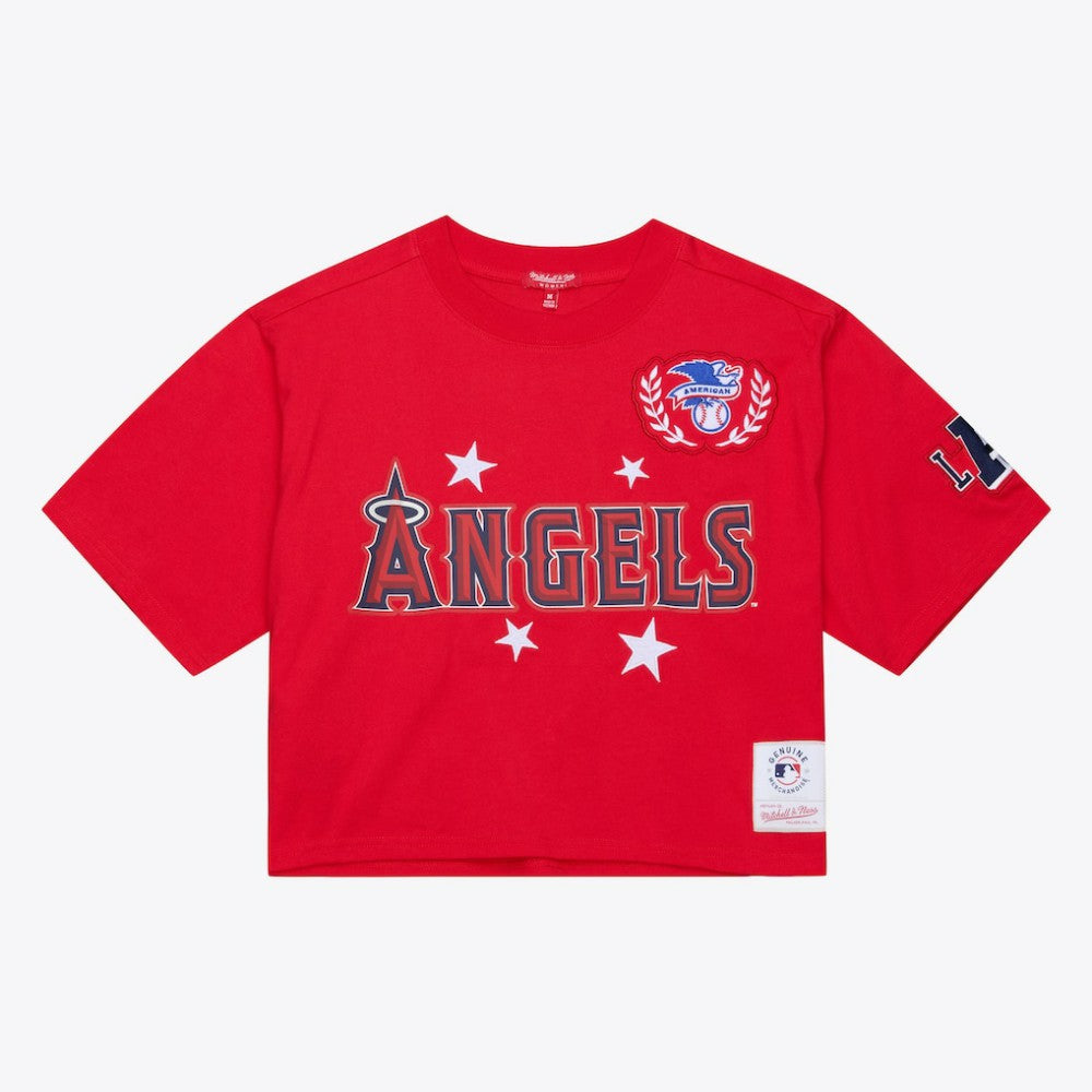 Los Angeles Angels Mitchell & Ness Women's Pep Rally Cropped Boxy T-Shirt - MLB T-shirts