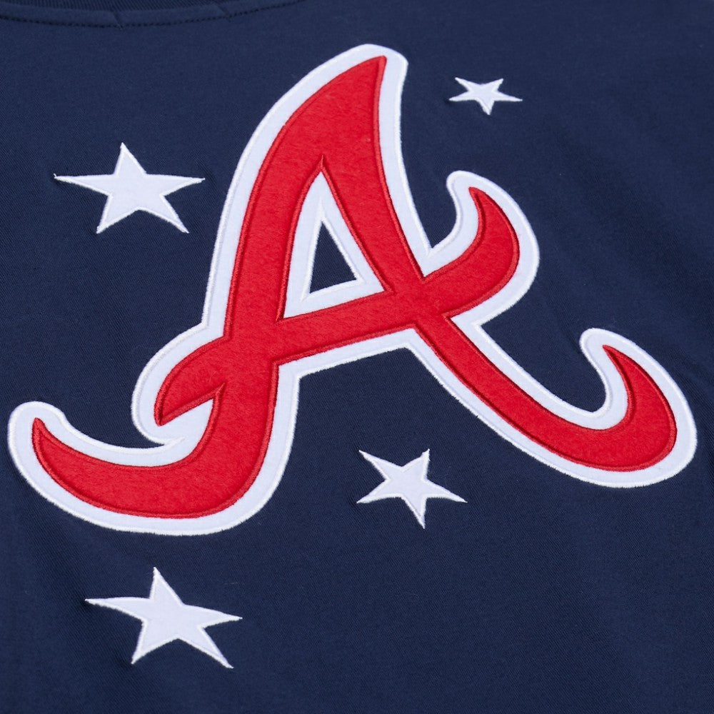 Atlanta Braves Mitchell & Ness Women's Pep Rally Cropped Boxy T-Shirt - MLB T-shirts