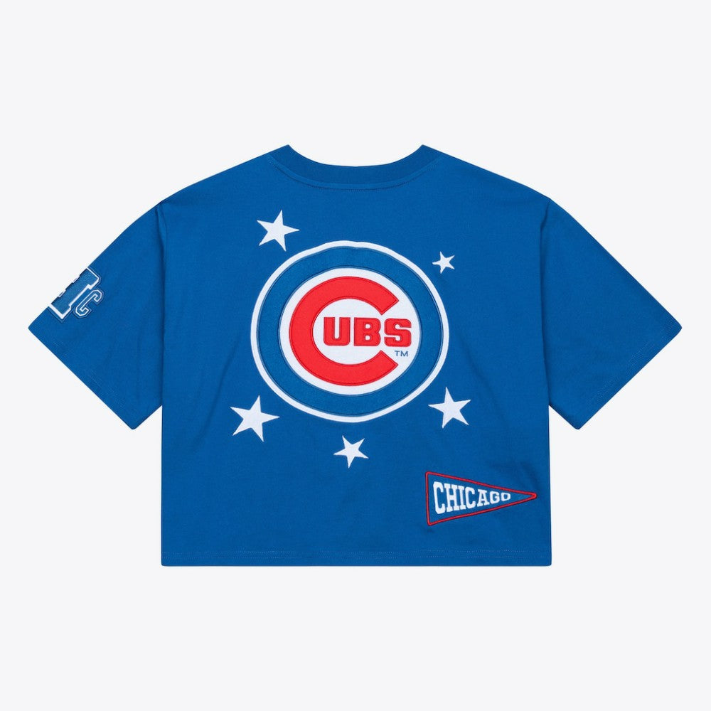 Chicago Cubs Mitchell & Ness Women's Pep Rally Cropped Boxy T-Shirt - MLB T-shirts