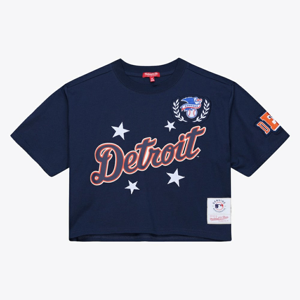 Detroit Tigers Mitchell & Ness Women's Pep Rally Cropped Boxy T-Shirt - MLB T-shirts