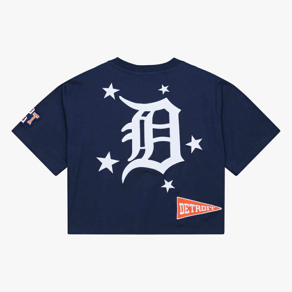 Detroit Tigers Mitchell & Ness Women's Pep Rally Cropped Boxy T-Shirt - MLB T-shirts