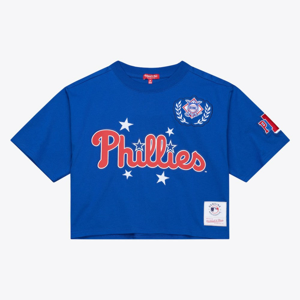 Philadelphia Phillies Mitchell & Ness Women's Pep Rally Cropped Boxy T-Shirt - MLB T-shirts
