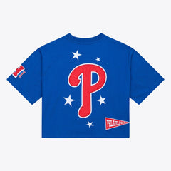 Philadelphia Phillies Mitchell & Ness Women's Pep Rally Cropped Boxy T-Shirt - MLB T-shirts