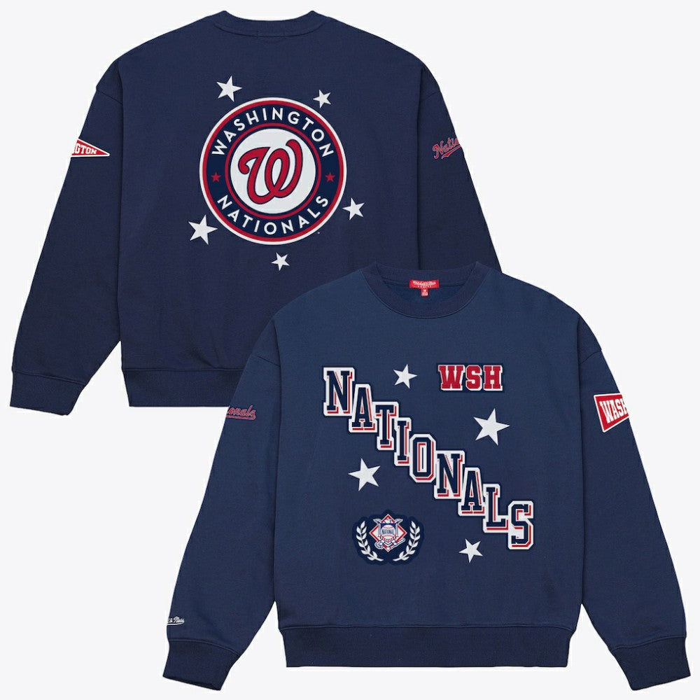 Washington Nationals Mitchell & Ness Women's Pep Rally Sweatshirt - MLB Sweatshirts