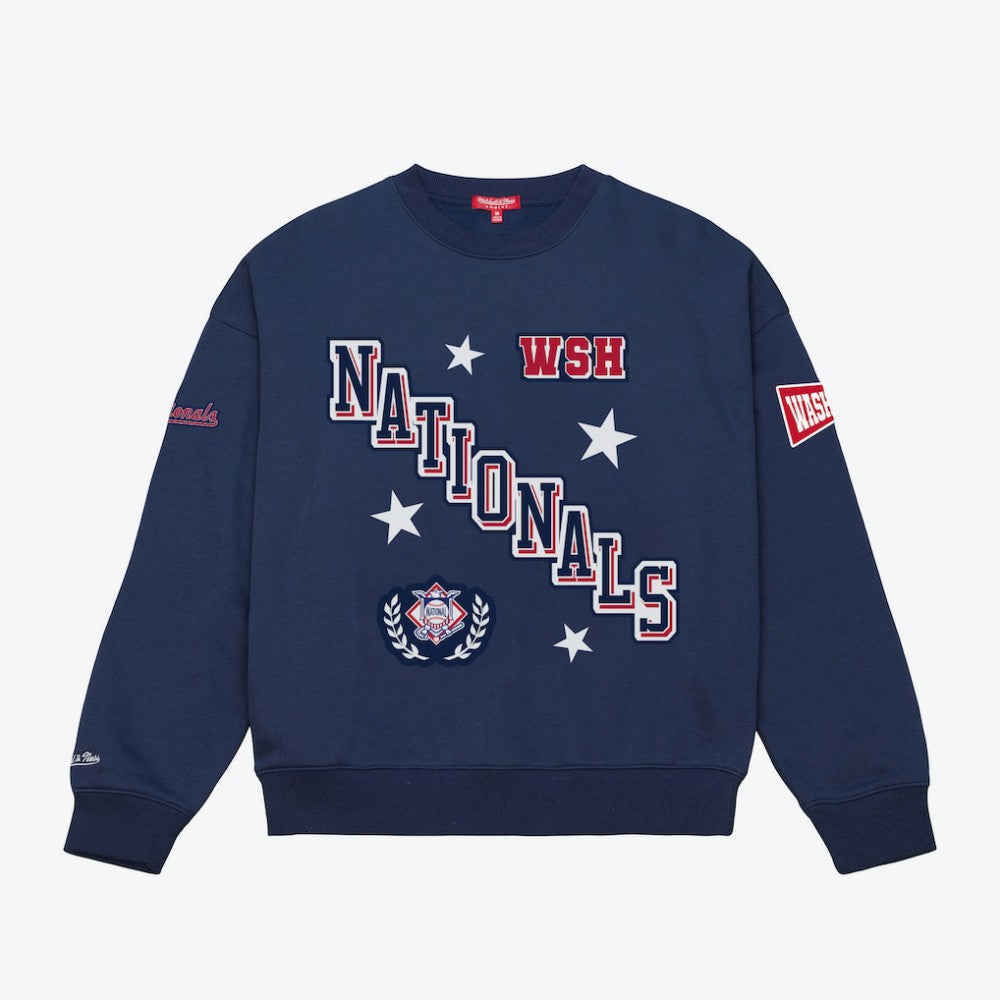 Washington Nationals Mitchell & Ness Women's Pep Rally Sweatshirt - MLB Sweatshirts