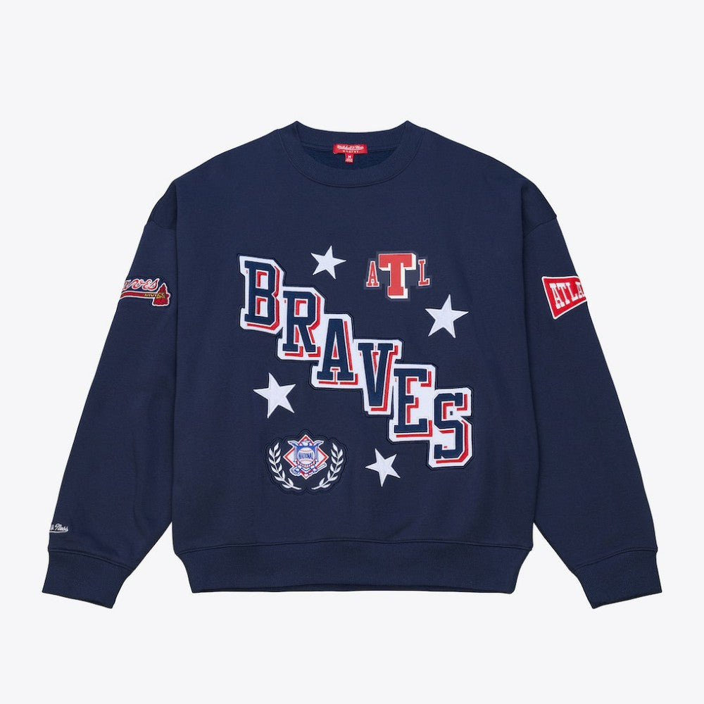 Atlanta Braves Mitchell & Ness Women's Pep Rally Sweatshirt - MLB Sweatshirts