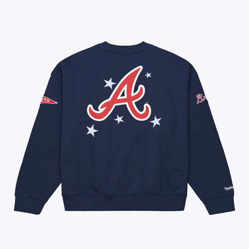 Atlanta Braves Mitchell & Ness Women's Pep Rally Sweatshirt - MLB Sweatshirts
