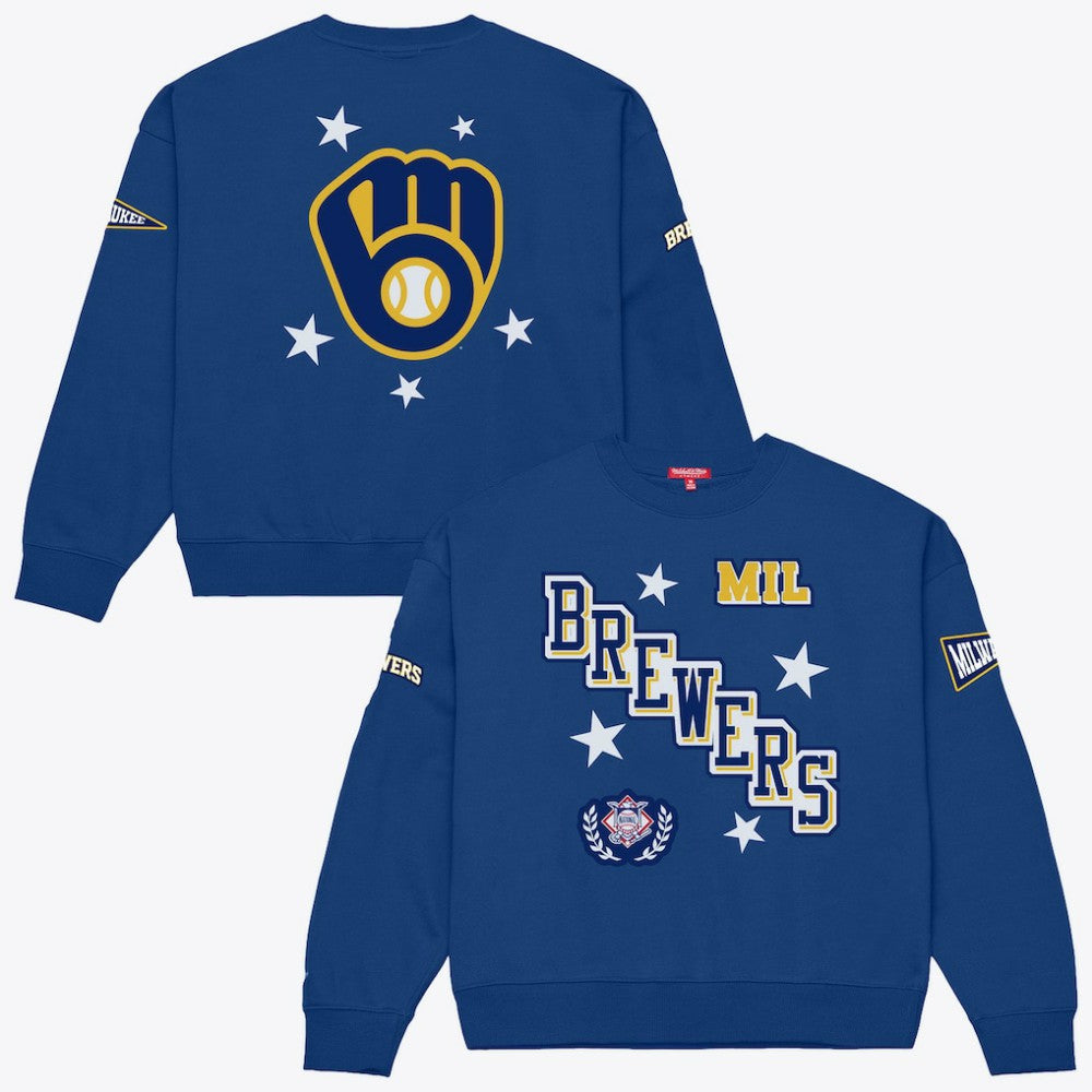 Milwaukee Brewers Mitchell & Ness Women's Pep Rally Sweatshirt - MLB Sweatshirts