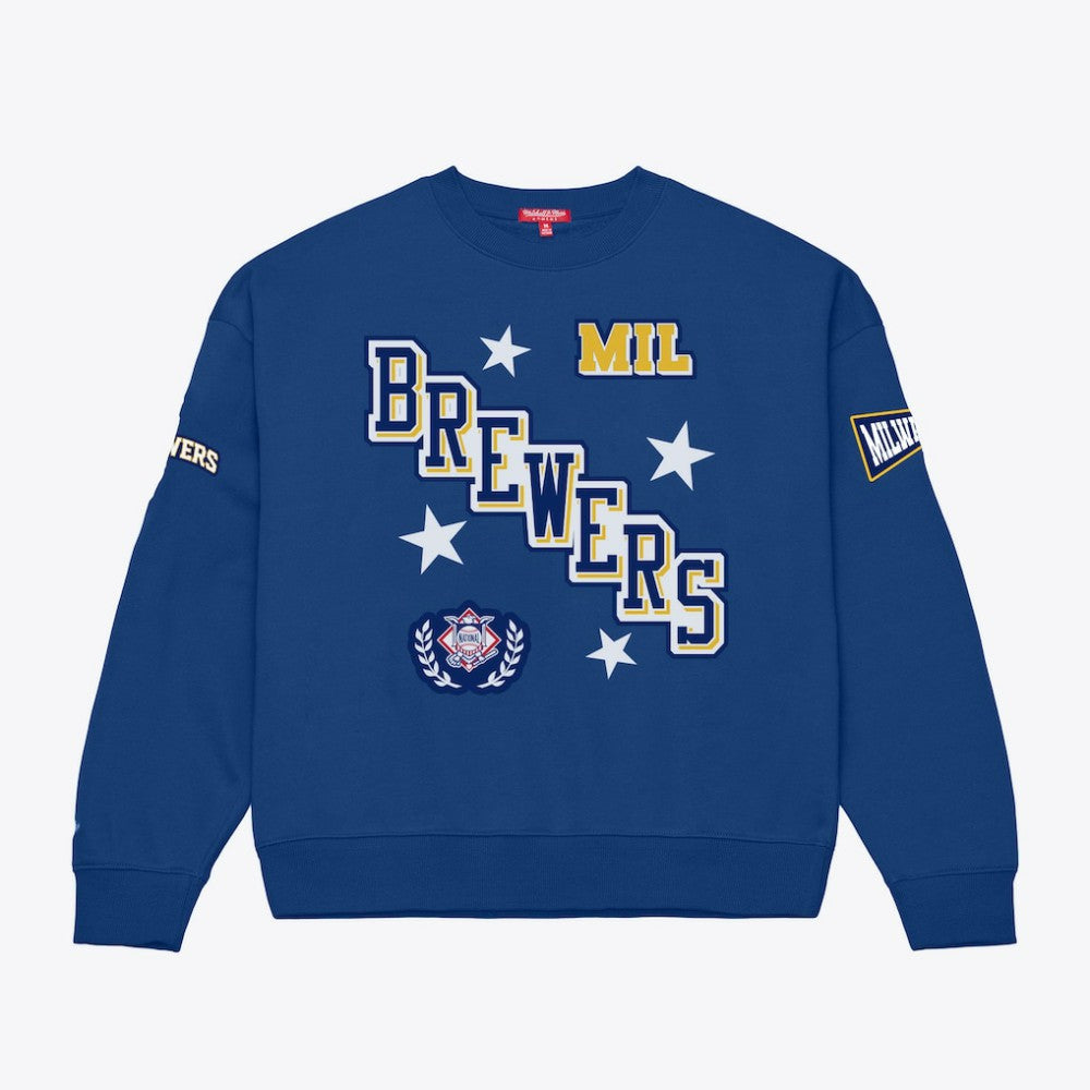 Milwaukee Brewers Mitchell & Ness Women's Pep Rally Sweatshirt - MLB Sweatshirts