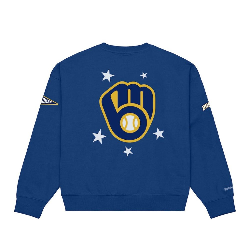 Milwaukee Brewers Mitchell & Ness Women's Pep Rally Sweatshirt - MLB Sweatshirts