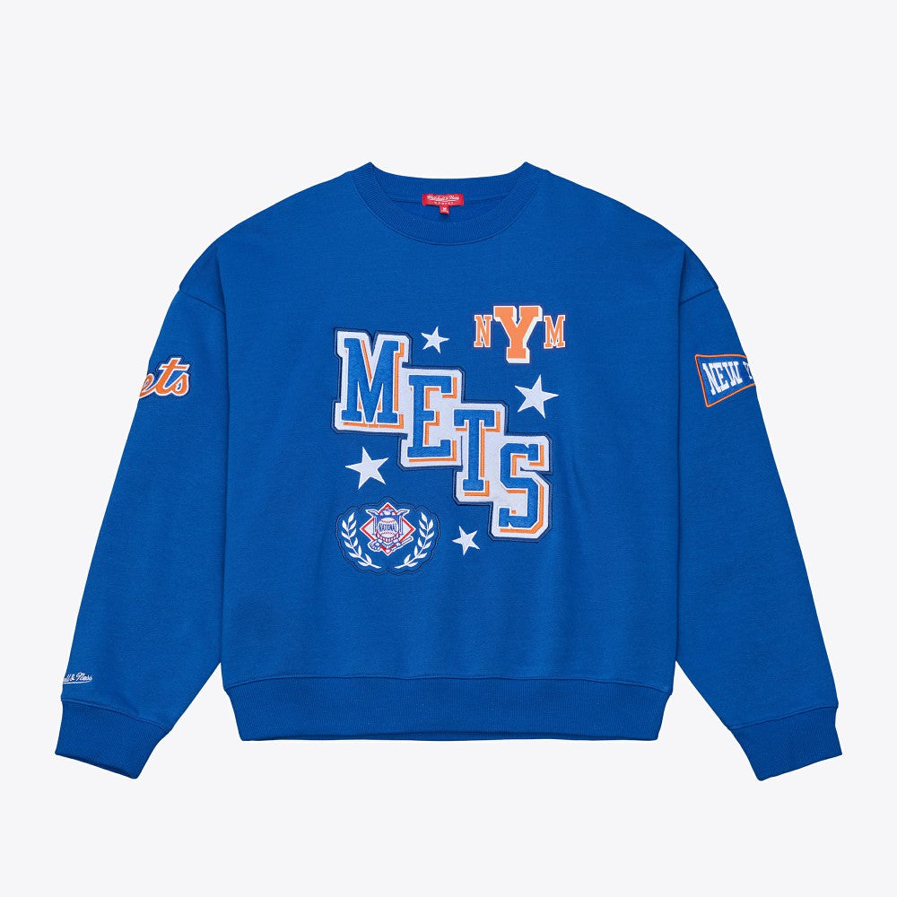 New York Mets Mitchell & Ness Women's Pep Rally Sweatshirt - MLB Sweatshirts