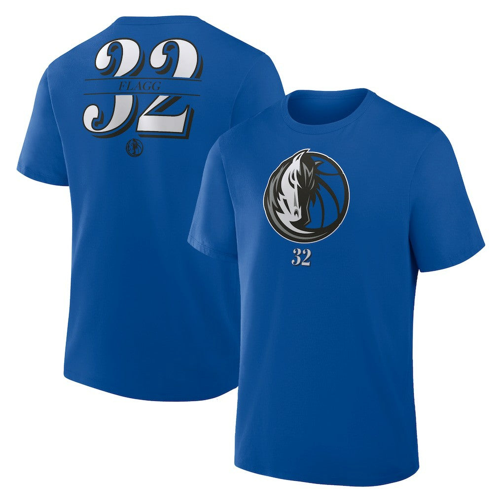 Blue Cooper Flagg Dallas Mavericks In The Paint Name & Number T-Shirt sale | NBA