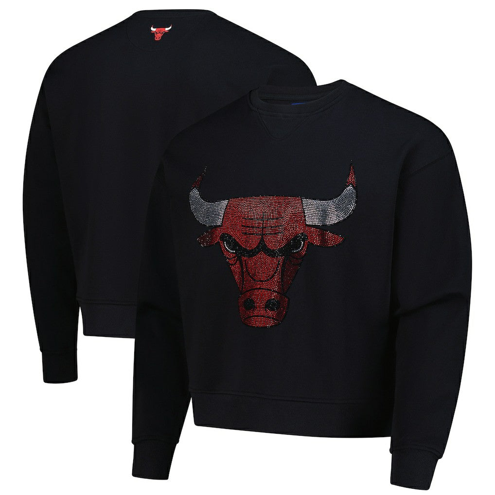 Black Chicago Bulls Terez Unisex Oversized Gemstone Logo Sweatshirt | NBA