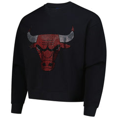 Black Chicago Bulls Terez Unisex Oversized Gemstone Logo Sweatshirt | NBA