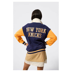 Navy/White New York Knicks Terez Unisex Colorblock Quarter-Zip Pullover | NBA