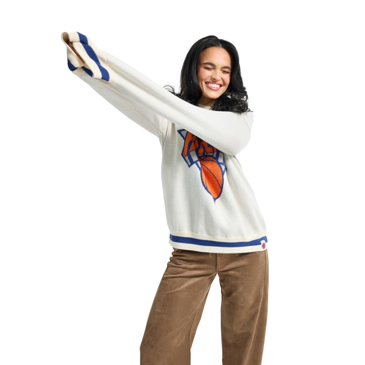 Cream New York Knicks Terez Unisex Oversized Sweater | NBA