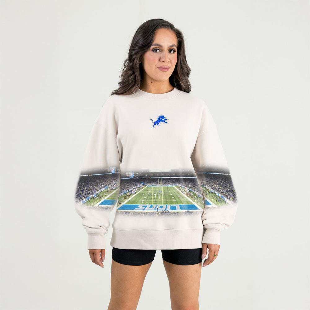 Detroit Lions Gameday Couture Women's Power Move Stadium Premium Drop Shoulder Sweatshirt | NFL Discount