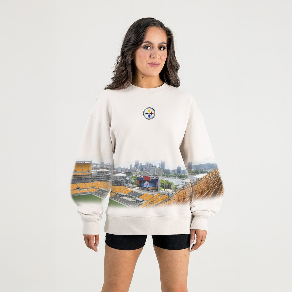 Pittsburgh Steelers Gameday Couture Women's Power Move Stadium Premium Drop Shoulder Sweatshirt | NFL Hot