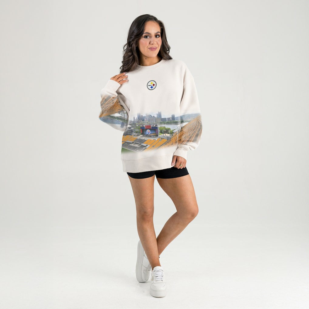 Pittsburgh Steelers Gameday Couture Women's Power Move Stadium Premium Drop Shoulder Sweatshirt | NFL Hot