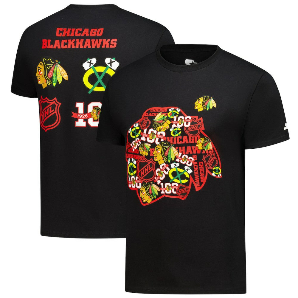 Chicago Blackhawks Starter Logo Collage T-Shirt -  NHL T-shirts