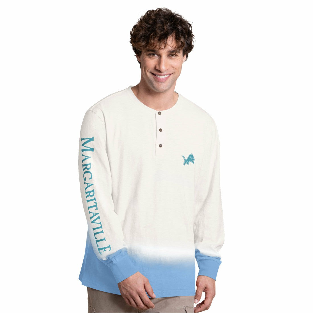 Detroit Lions Margaritaville Island Reserve Long Sleeve Slub Henley Shirt | NFL Outlet